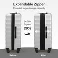 thumbnail image 5 of Zimtown 3 Piece Luggage Sets, ABS+PC Expandble Hardside Suitcase TSA Lock Lightweight Durable Spinner Luggage, Gray, 5 of 11