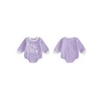 thumbnail image 2 of RUINIXCW New to The Crew Baby Boy Girl Fall Winter Outfit Bubble Romper Newborn Baby Boy Girl Hospital Coming Home Outfit Waffled Striped Letter Long Sleeve Bodysuit, 2 of 9