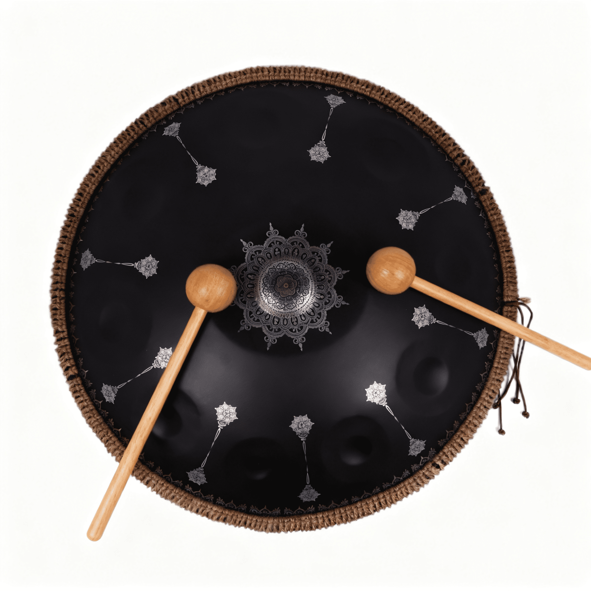 Mandala Pattern Steel Tongue Drum 440Hz - D Minor 10 Notes Handpan Percussion Instrument