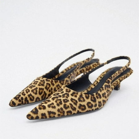 Leopard Print Shoes Women Y2k Shoes Summer Shoes for Women 2024 Kitten Heels Going Out Outfits for Women Y2k Clothes