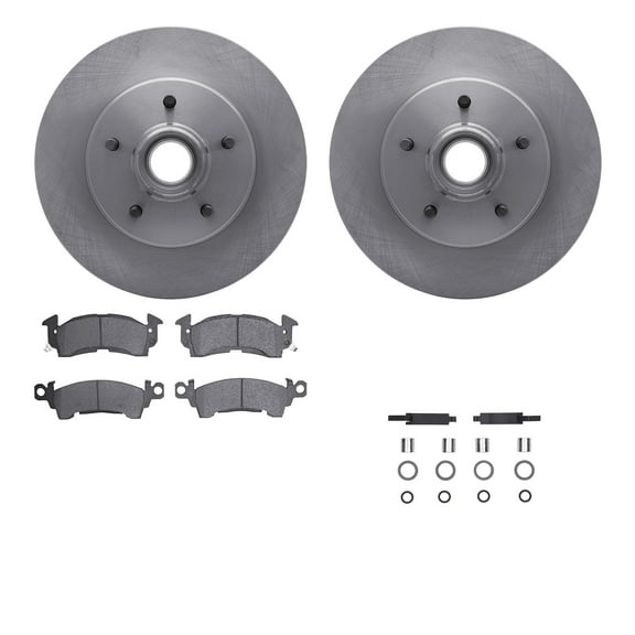 Dynamic Friction Company Front Brake Rotors with Heavy Duty Brake Pads includes Hardware 6212-51001