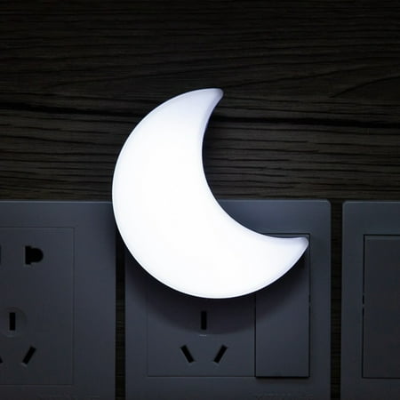 Mini Moon Shape Night Light LED Light Sensor Bedside Wall Lamp Kids Baby Nursing Lamp