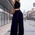 thumbnail image 1 of Pantalones Conjunto de pantalón de 2 piezas para mujer Conjunto de ropa de salón estilo bohemio de pierna ancha para mujer (Negro XL) Kuymtek Negro T XL para Mujer, 1 of 6