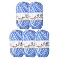 thumbnail image 4 of Uxcell paquete de 5 ovillos de 50g de hilo de mezcla de algodón para ganchillo y tejido azul, 4 of 4