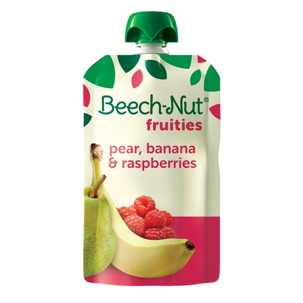 BeechNut Fruities Stage 2, Pear Banana & Raspberries Baby Food, 3.5 oz