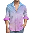 thumbnail image 2 of Pastel Cloud Shirt Men Light Colored Galaxy Casual Shirts Autumn Funny Graphic Blouses Long Sleeve Trendy Oversize Top Gift Idea, 2 of 6