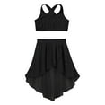 thumbnail image 3 of vastwit Kids Girls Ballet Dance Outfits Sleeveless Crop Top High-Low Skirt Gymnastics Dancewear Black 14, 3 of 7