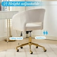 thumbnail image 4 of Home Office Chair Swivel Corduroy Fabric Desk Chair Accent Armchair Upholstered Modern Tufted Chairs with Gold Base for Girls Women Ergonomic Study Seat Computer Task Stools for Living Room(Beige), 4 of 19