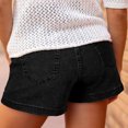 thumbnail image 5 of Yifymode Women's High Waisted Denim Shorts, Button Fly Casual Jean Shorts with Pockets, Summer Slim Fit Stretch Shorts for Daily Wear,Black M, 5 of 5