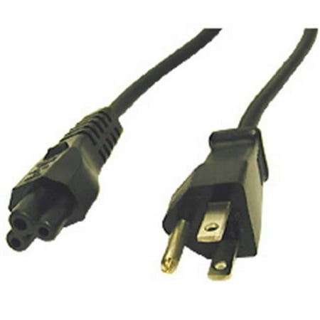 6ft 18 AWG 3-Slot Laptop Power Cord IEC320C5 to NEMA 5-15P