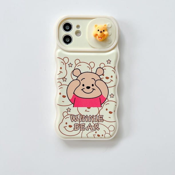 Disney-funda de teléfono con soporte para iPhone, Mickey y Minnie, Winnie the Pooh, 14, 13, 12, 11 Pro Max, Lady Girl, bonita, a prueba de golpes Fivean unisex