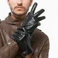thumbnail image 3 of Touchscreen Leather Glove for Men - Lambskin Driving Winter Warm Fleece Lining, 3 of 7