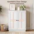 thumbnail image 5 of NEGYLIM Modern 5-Tier Shoe Cabinet with 2 Barn Doors and Removable Shelf, Closed Wooden Storage Organizer for Entryway and Hallway, White, 5 of 16