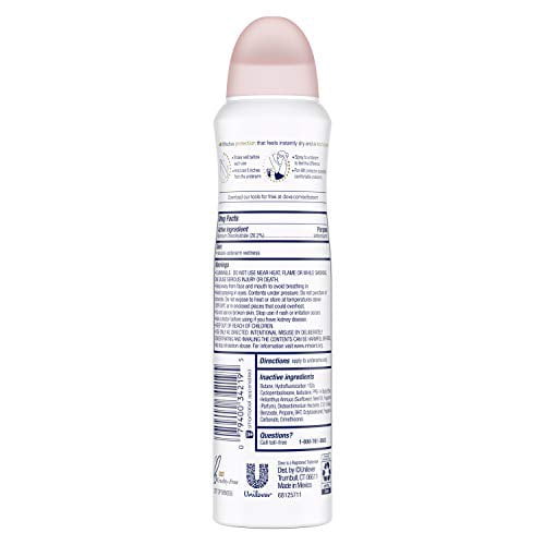 Dove Dry Spray Antiperspirant Deodorant for Women, Beauty Finish, for 48 Hour Protection And Soft And Comfortable Underarms 3.8 oz 3 Count