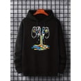 thumbnail image 2 of Estampado De Gamepad Roto, Sudadera Con Capucha Gráfica Para Hombre, Cómodo Suéter Con Capucha Suelto Con Cordón De Moda, 2 of 4