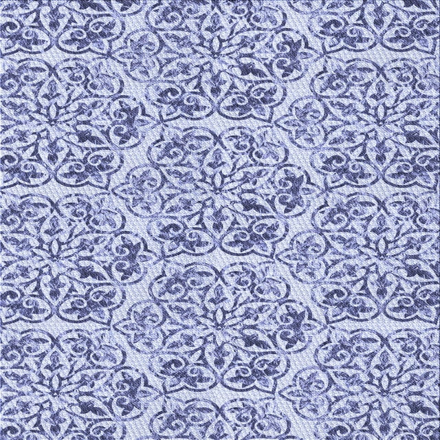 Ahgly Company Tapis d'Intérieur Lavable en Machine Carré Transitionnel Bleu Ardoise, 4 Pieds Carré