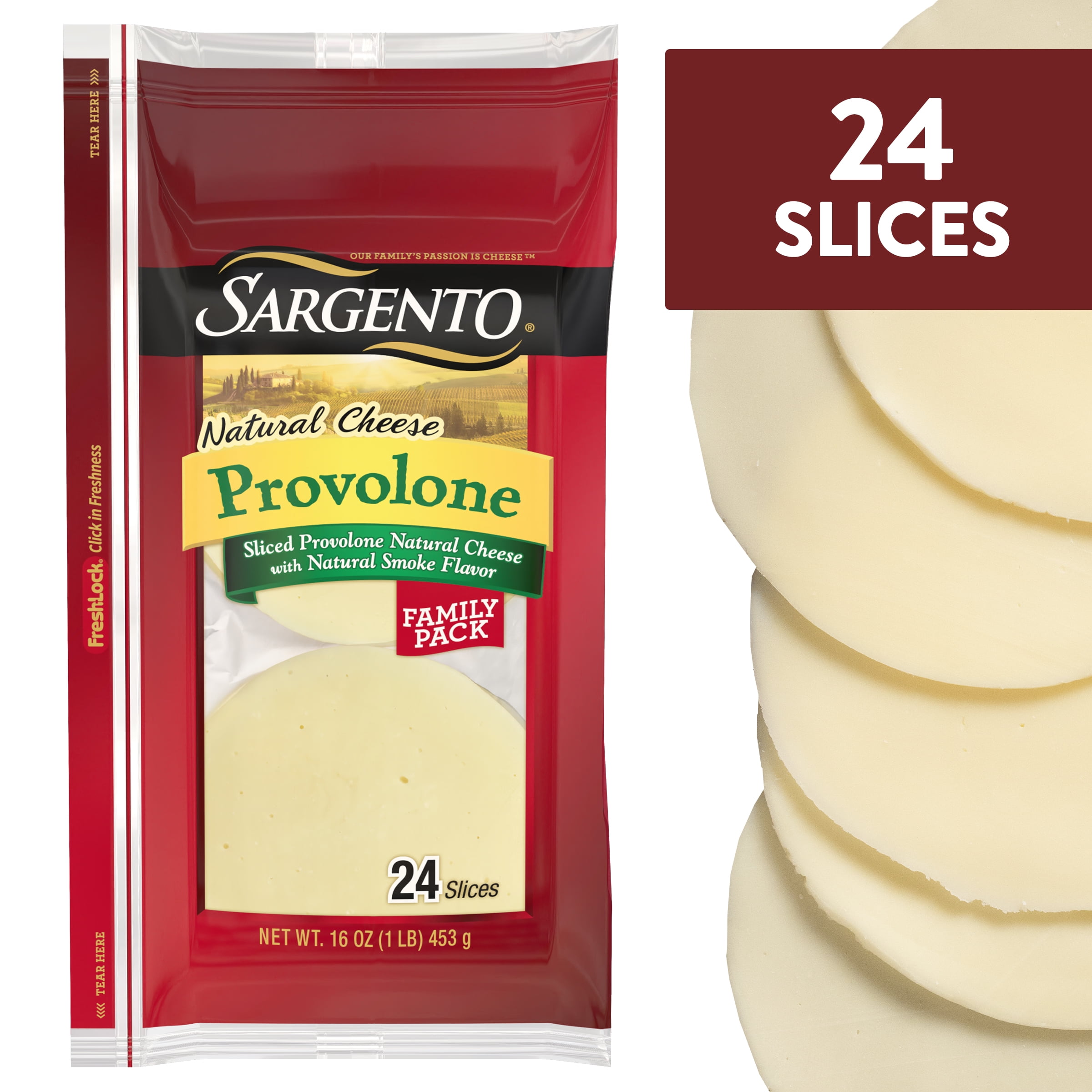 Sargento® Sliced Provolone Natural Cheese with Natural Smoke Flavor, 24 slices