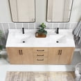 thumbnail image 4 of Vinnova San 72" Double Sink Wood Bath Vanity with Grain Stone in Brown/White, 4 of 16
