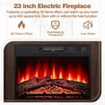 thumbnail image 5 of PAPROOS Fireplace TV Stand for 65 Inch TV, Farmhouse Entertainment Center with 23'' Fireplace, Electric Fireplace TV Stand with LED Light, TV Console for Living Room, Brown, 5 of 9