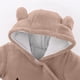 thumbnail image 4 of Cowsor Newborn Baby Bear Outfit Girls Boys Winter Fleece Clothes Hooded Romper Set, 4 of 6