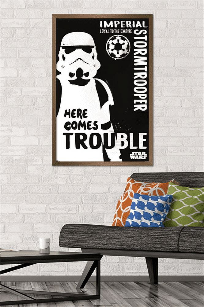 Star Wars: Saga - Stormtrooper Trouble Wall Poster, 22.375" x 34", Framed