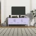 thumbnail image 6 of 3 Door Lockable Metal TV Stand Storage Cabinet with Accent Cabinet Locker, Wide Heavy Duty Media Console for Large 100+ Inch TVs, Home Office Entertainment Center, Purple 22"H X 47.3"W X 13.8"D, 6 of 9