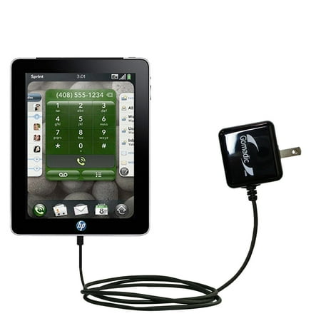 Gomadic Intelligent Compact AC Home Wall Charger suitable for the HP Topaz - High output power with a convenient, foldable plug design - Uses TipExcha