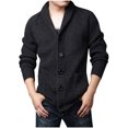 thumbnail image 5 of Lovskoo Mens Cardigan Sweater Winter Trendy Slim Solid Color Sweater Single Button Casual Knit Tops Coat Dark Gray, 5 of 6