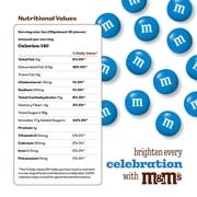 M&MS World Blue Milk Chocolate Candy 2lb Bag for Celebrations and Party Favors