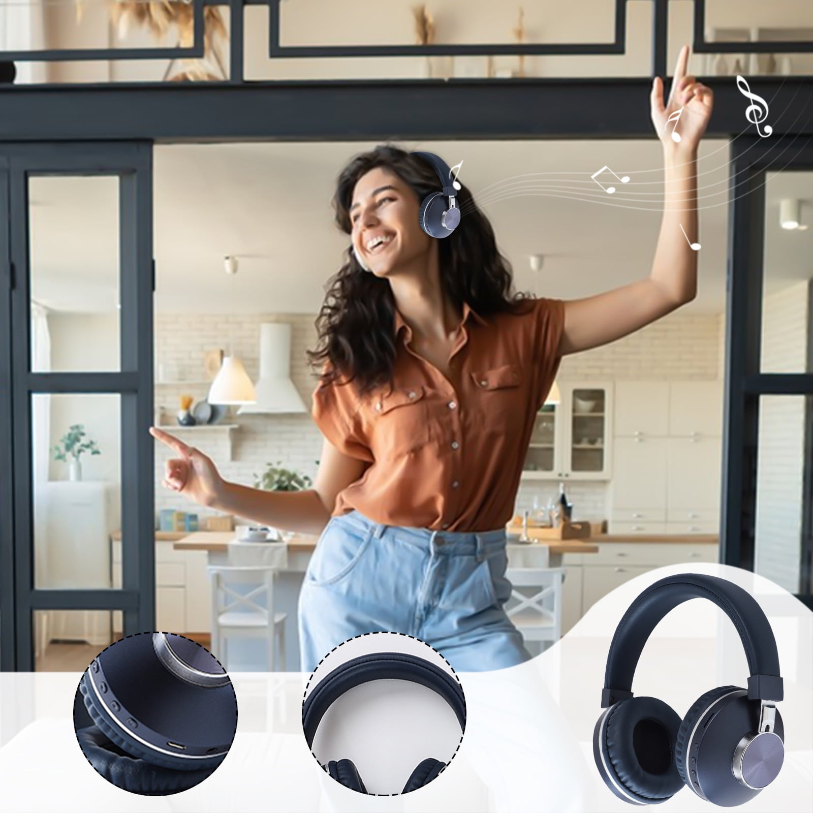 Wireless Bluetooth Headphones Over Ear 68H Playtime HiFi Stereo Headset with Microphone and 3EQ Modes Foldable Bluetooth V5.3 Headphones for Travel Smartphone Computer Laptop,Pink