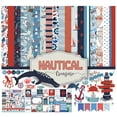 thumbnail image 1 of Inkdotpot Nautical Treasure Theme Collection Double-Sided Scrapbook Paper Kit Cardstock 12"x12" Card Making Paper Pack With Sticker Sheet - 16 Pages - Red & Blue, 1 of 4