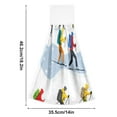 thumbnail image 3 of Winter Ski Adventure 2 Pack 14''x18'' Hand Towels Soft Coral Fleece Quick Dry Hook and Loop for Kitchen Bathroom, 3 of 7