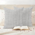 thumbnail image 3 of Grey Rustic Outdoor Waterproof Pillow Covers, Vintage Farmhouse GraySolid Color Decorative Square Throw Pillowcase Sofa Cushion Sham for Patio/Couch/Chair, 16"x16" 2 Pack, 3 of 8