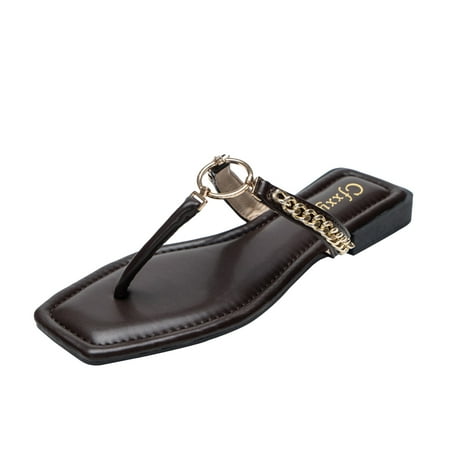 VerPetridure Womens Sandals Casual Summer New Clip-toe Flat Shoes Women s Slippers Wear Casual One-line Women s Sandals
