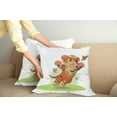 thumbnail image 3 of Ambesonne Cartoon Throw Pillow Cover 2 Pack, Cub with Butterflies, 24", Orange Cream Green, 3 of 6