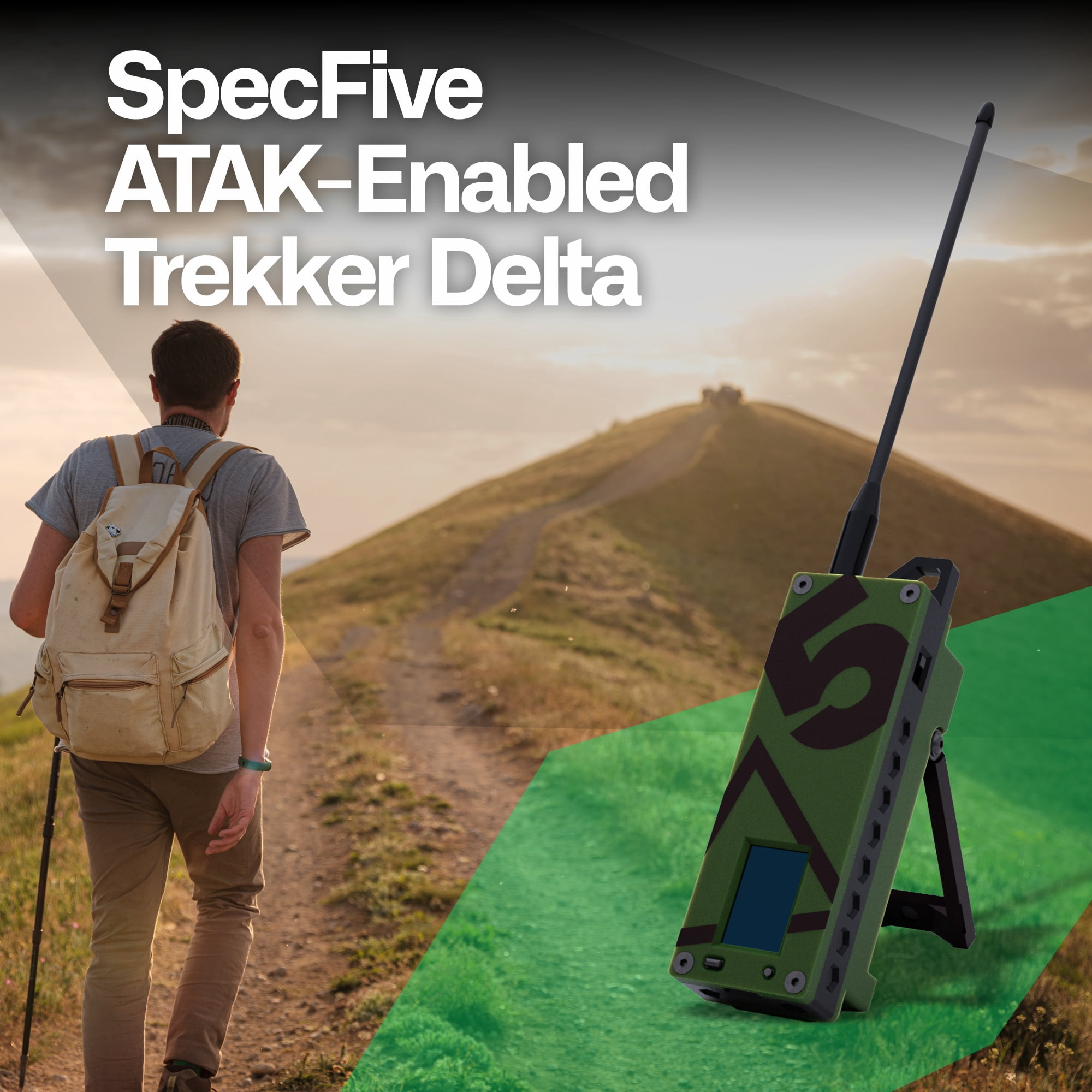 Spec5 Trekker Delta LoRa GPS Communicator, ATAK & Meshtastic Enabled, No Cell Service Needed, Off-Grid Radio for Emergency, Hiking & Survival