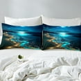 thumbnail image 4 of Erosebridal Sea Beach Sheet Set Twin,Blue Golden Bedding Sets Twin Size,Moon Sky Twin Sheet Sets,Breathable Ocean Bedroom Decor,3pcs, 4 of 7