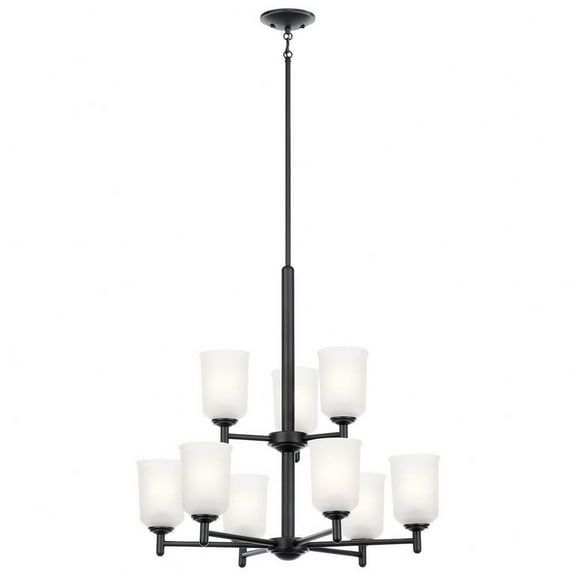 9 Light 2-Tier Chandelier 26.25 inches Wide-Black Finish Bailey Street Home 147-Bel-4761594
