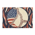thumbnail image 7 of Yayeee Bath Rug for Bathroom Floor Non Slip Rectangle Fluffy Soft Absorbent Mat, 16"x24", Baseball Pattern, 7 of 7