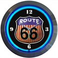 thumbnail image 2 of Neonetics Horloge Murale Ronde Néon Route 66 Voitures et Motos, 15 Pouces, 2 of 3