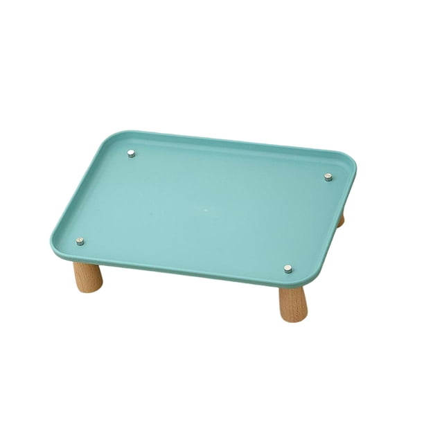 Soporte elevado para cuenco para gatos, cómodo, lavable, protege el cuello, suministros para mascotas, soporte para plato de alimentación para Verde oscuro