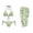 Avocado, variant on 3 Piece Bikini Sets for Women Candy Ice Cream Print Halter Triangle Swimsuit with Matching Chiffon Swimwear Skirts for Women Backless High Cut Swimwear