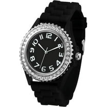 Blekon Christmas Tree Women Watch Crystals Studded Alloy Case Silicone Strap White Dial Santa Claus Analog Watches