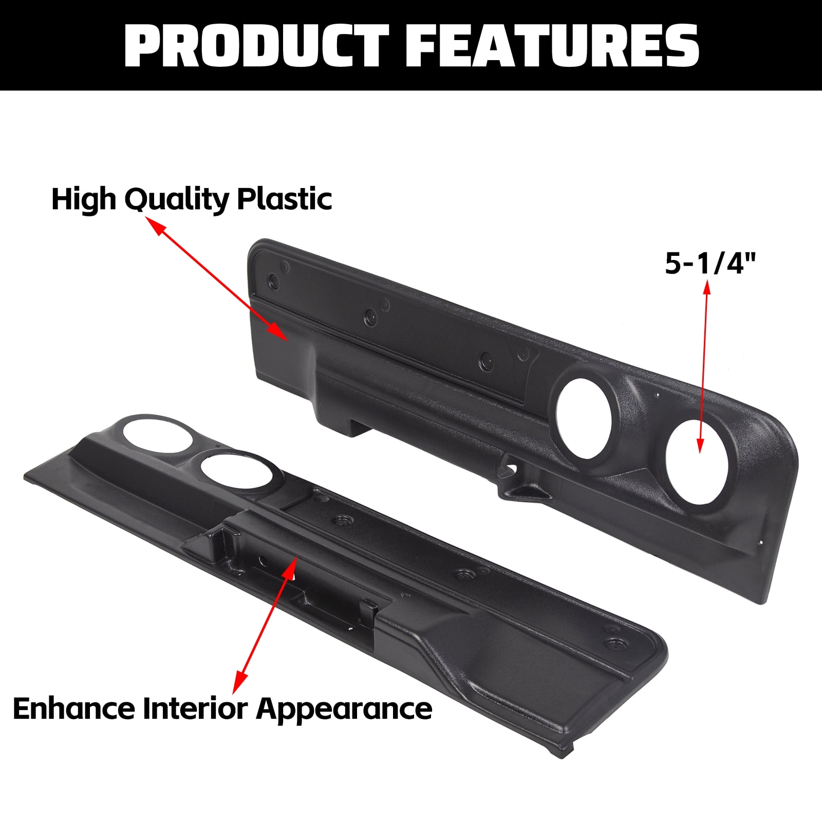 Kojem Lower Door Panel Set 2-speaker Compatible with 1978-1988 Monte Carlo Malibu (2dr) & El Camino Cutlass Regal