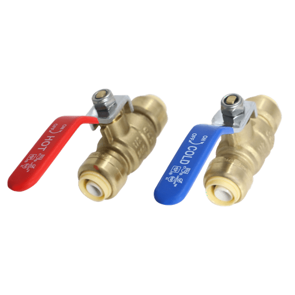 4 Pcs XFITITNG Push Fit 1/2 Inch x 1/2 Inch Push Fit Ball Valve Blue and Red,