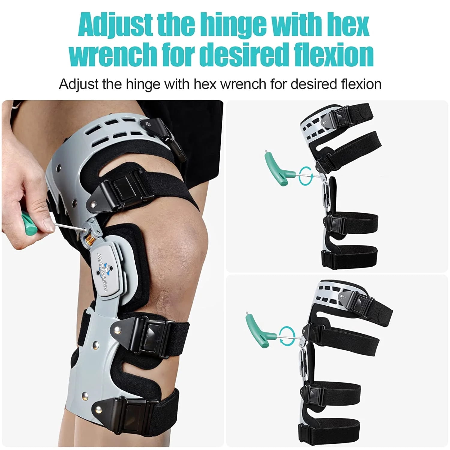 ASOTVision OA Unloader Knee Brace for Men and Women – Adjustable Support for Meniscus Tear, Arthritis, Osteoarthritis, Post-op Pain Relief (Left)