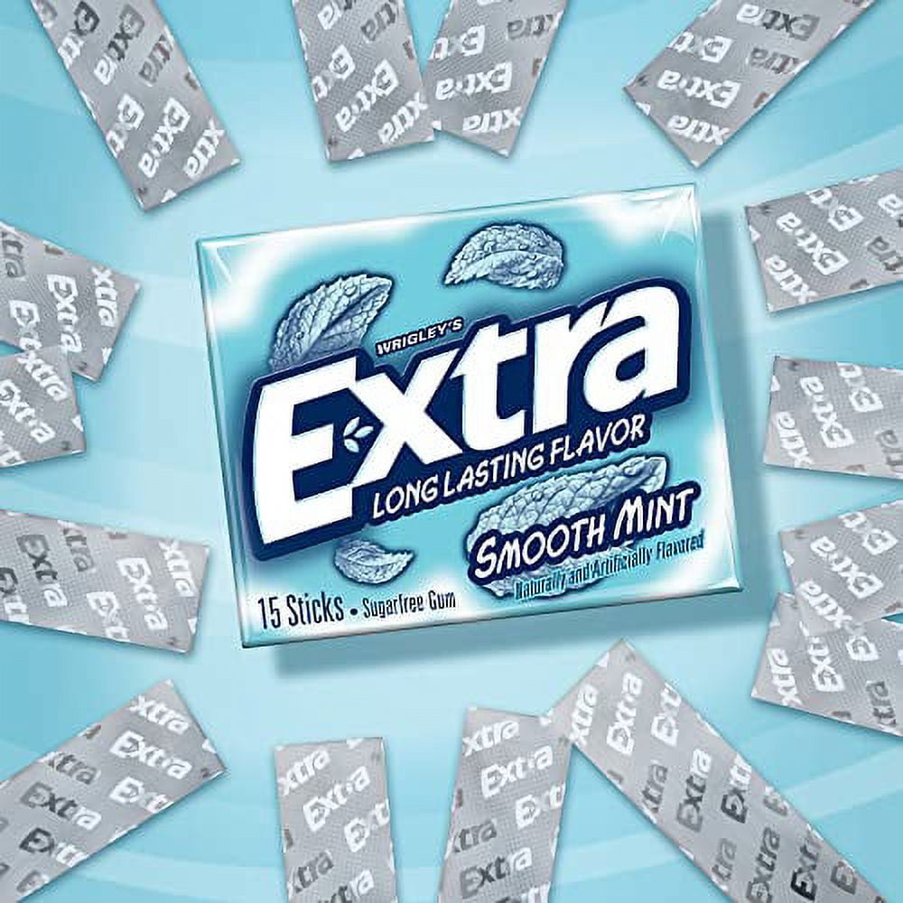 Extra Smooth Mint Sugarfree Gum 15 Count (Pack Of 10)