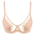 thumbnail image 4 of Ultra Thin Lace Embroidery Bra Soft Underwired Push Up Breathable Casual Bralette, 4 of 5
