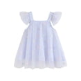 thumbnail image 1 of zbxnLI Robe Papillon pour Filles Manches à Volants Robe en Maille Été Mariage Fête d'Anniversaire 6M-3T, 1 of 7