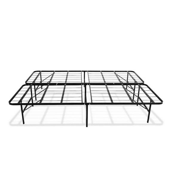 Omne Steel Platform Foundation - California King Size - Black Metal Bed Frame - Heavy Duty - No Box Spring Needed - Easy 5 Minute Assembly Box Spring Not Required   California King   Black   Steel